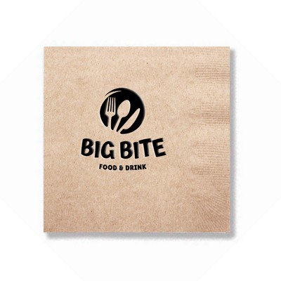 Foil Stamped 2 Ply Kraft Beverage Napkin