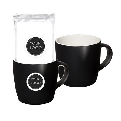 Two Tone Mug with Branded Cocoa or Coffee Pack