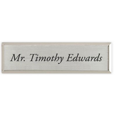 Engraved Metallic Silver Name Badges (2"x3½")