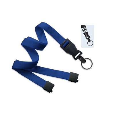 5/8" Blank Detachable Lanyard w/Split Ring (Royal Blue)