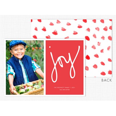 "Joy" on Red Flat Photo Holiday Cards