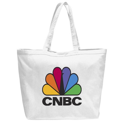 Canvas Big Tote White --1-Color Imprint