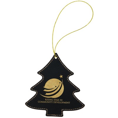 Black/Gold Leatherette Tree Ornament