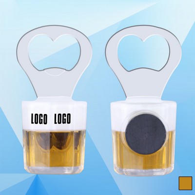 3 1/8'' Cup Shaped Bottle Opener w/Magnet