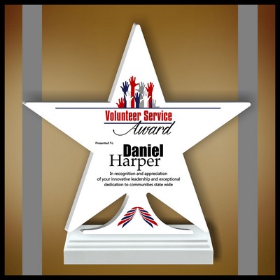 11" Star White Budget Acrylic Award