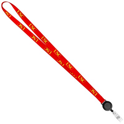 5/8" LA-460 Attachment Sublimation Lanyard w/ Retractable Badge (Factory Direct - 10-12 Weeks Ocean)