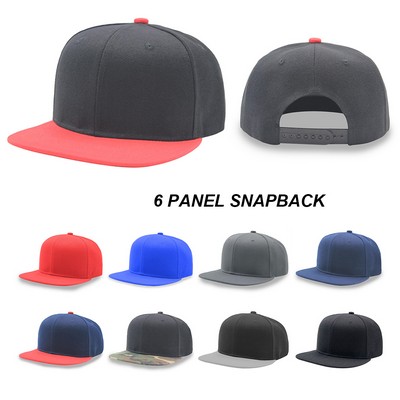 6 Panel Flat Bill Snapback