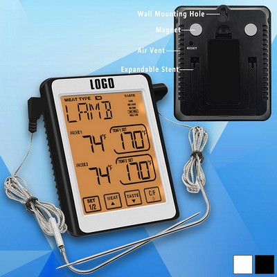 Digital Food Thermometer With Double-Probe