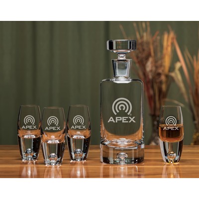 Deluxe Cylinder Decanter 5pc Set