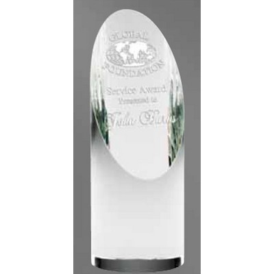 Large Crystal Cylinder Slant Top Award