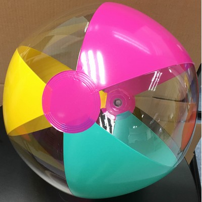 16" Inflatable Transparent Clear & Solid Mix color Beach Ball