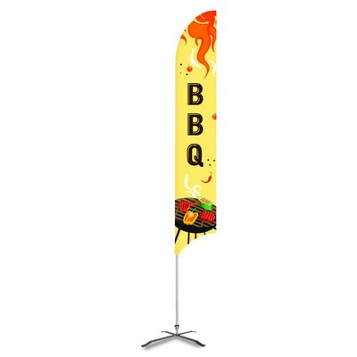 BBQ Pre Printed 15' G7 Feather Flag Yellow