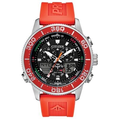 Citizen Men's Promaster Sea Eco-Drive Watch w/Orange Poly Strap