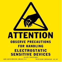 Electrostatic Sensitive Devices Removable Labels -2" x 2"