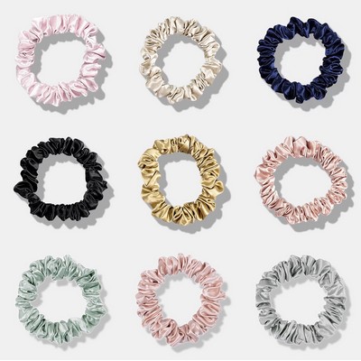 100% Pure 22 Momme Mulberry Silk Scrunchies for Women Elastic Hair Bands For Ponytail Holder