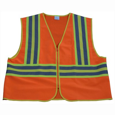 Deluxe CB2 Orange Solid /Lime Contrast Two Tone DOT ANSI Type R Class 2 Safety Vest