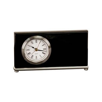 4" x 7.5" Black Piano Finish Clock