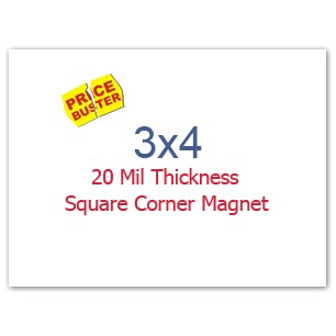 3x4 Square Corners Indoor Magnets - 20 Mil