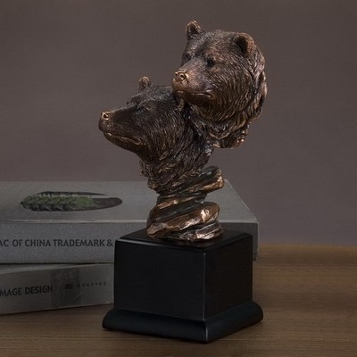 Double Bear Heads Trophy (5"x10")