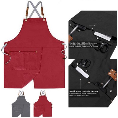 Cross Back Apron for Men Women with Adjustable Strap