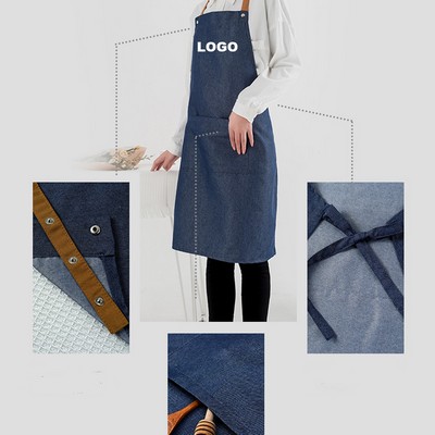 Canvas Kitchen Apron w/ Large Pocket