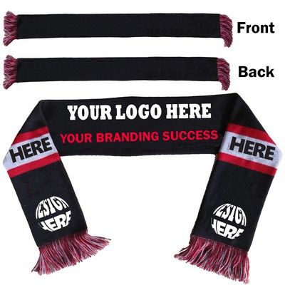 Double-Sided Sports Fan Knitted Scarf