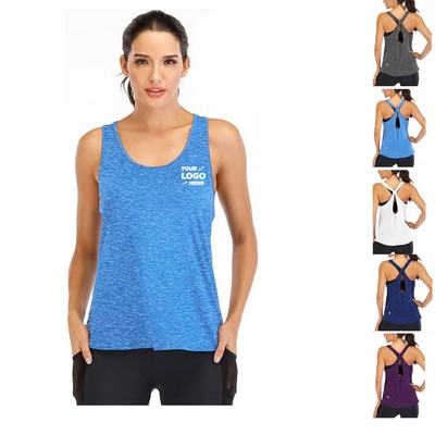 Women Loose Fit Backless Tank Tops