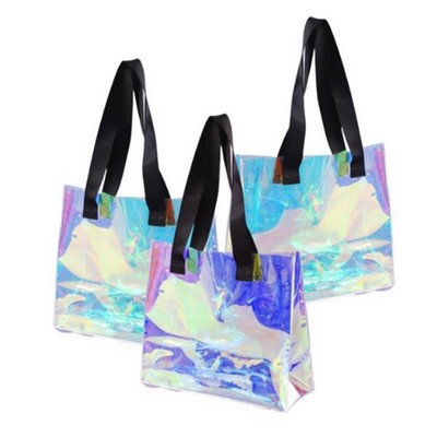 Clear PVC Tote Bag with Zipper Closure & Reinforced Handles