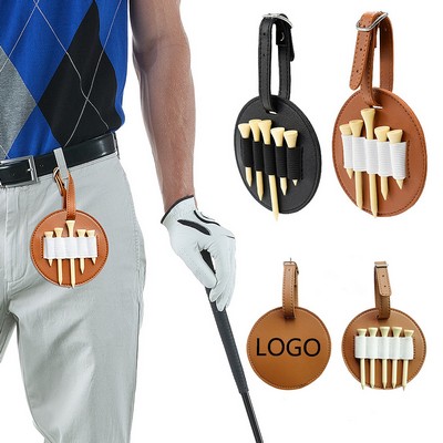 Portable PU Leather Golf Tee Holder