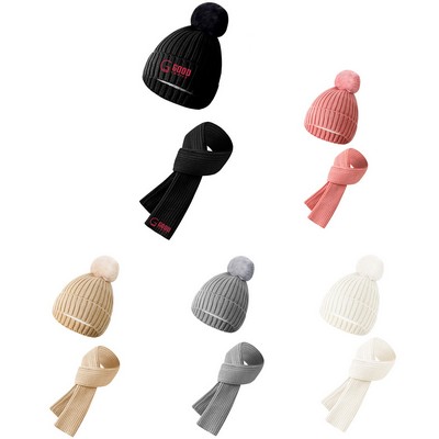 Knitted Beanie/Cap/Scarf Set