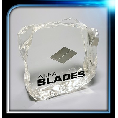 Lucite Ice Effect Award (3"x2 3/4"x1 1/2")