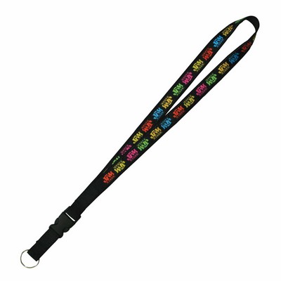 1" Woven Detachable Lanyard w/ Split Ring - "Elite" Weave