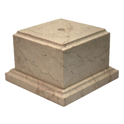 Botticino Beige Cube Marble Base w/Counter Sunk Hole (5½"x3"x5½")