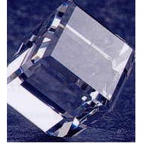 Crystal Standing Cube Paper Weight (3 1/8"x3 1/8"x3 1/8")