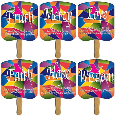 Wisdom/Mercy/Love/Faith/Truth/Hope Hand Fan Stock Graphic