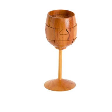 Unique Mahogany Wine Cup Puzzle (Screened)