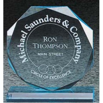 Blue Acrylic Octagon Award (6"x6 3/4")