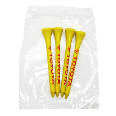 Golf Tee Poly Bag Set with 4 Tees 2 3/4"