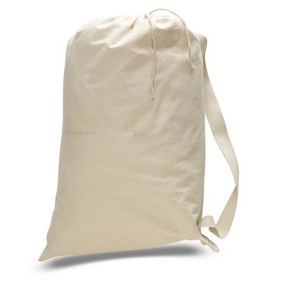 Large Natural Canvas Drawstring Laundry Bag - Blank (22"x33")