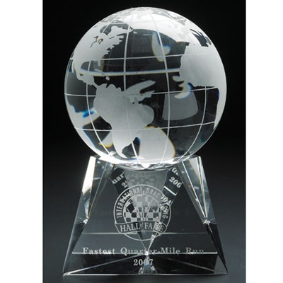 6½" Crystal Globe Trophy Award