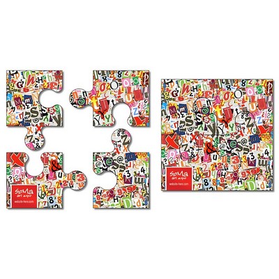 Magnet - 4 Piece Puzzle Shape (3.5x3.5) - 20 mil.