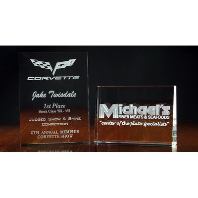 Crystal Wedge Award (7"x5"x1 1/2")