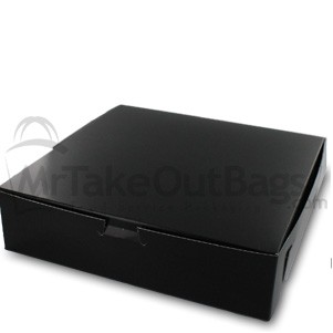 1 Piece Black Lock Corner Cake Bakery Box (10"x10"x2½")