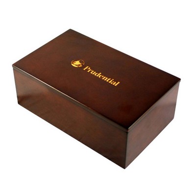 Large Espresso Finish Wooden Keepsake Box