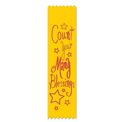 2"x8" Stock Prayer Ribbon "Count Your Many Blessings" Bookmark