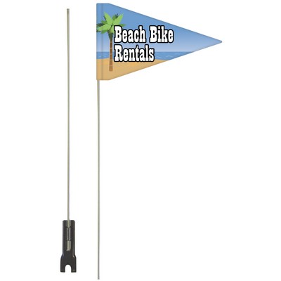 8" x 12" Double Sided PVC Bike Flag with Pole and Bracket