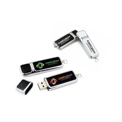 256 MB Leather and Metal USB Flashdrive