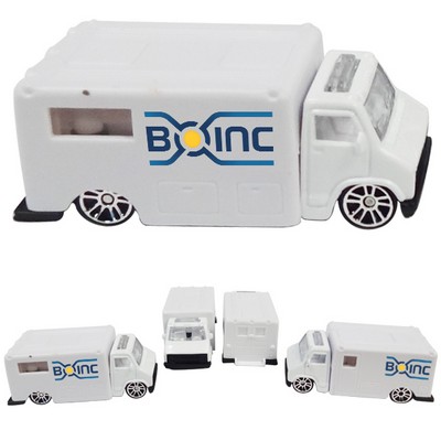 1:64 Scale Panel Van / Armored Car- White with Full Color Graphics ( Both Sides)