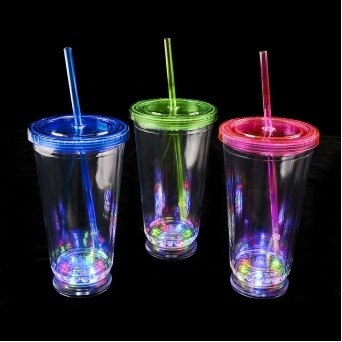 16 Oz. Light Up Tumbler w/Straw & Lid