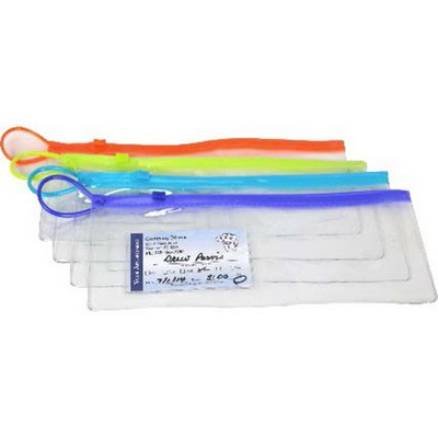 Clear Zipper Pouch w/ Colored Loop